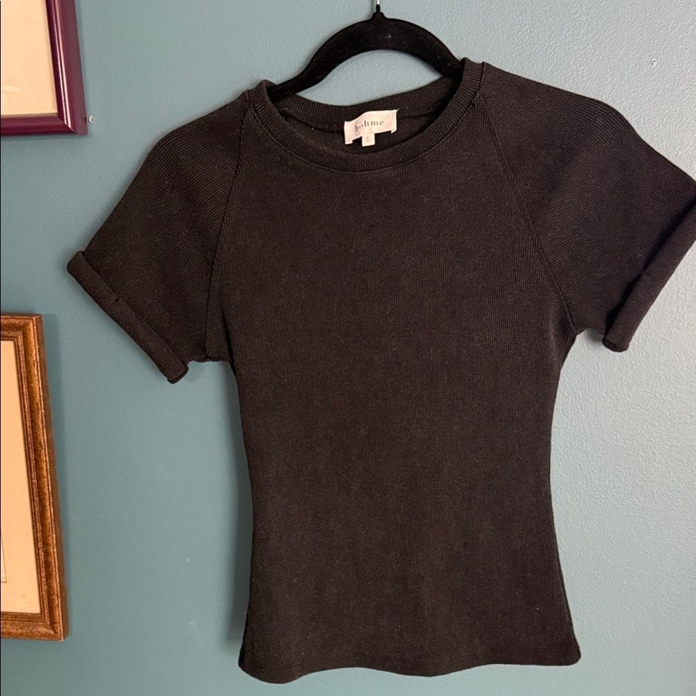 Bohme Classic Black Short Sleeve Top